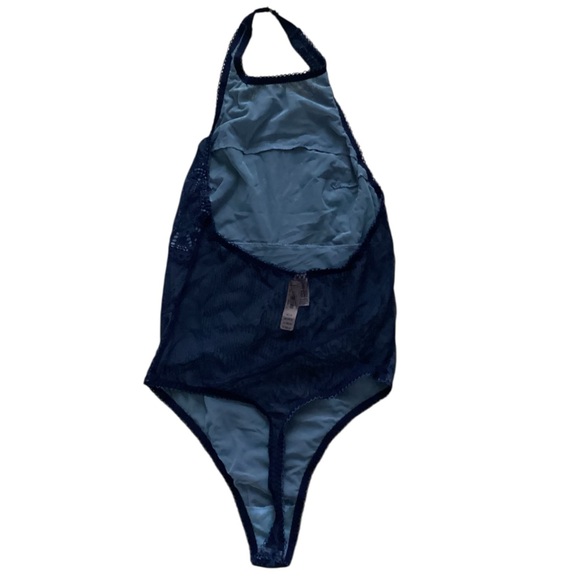 NWT Victoria’s Secret Blue Lace Halter Body Suit Lingerie Size M - Picture 3 of 4